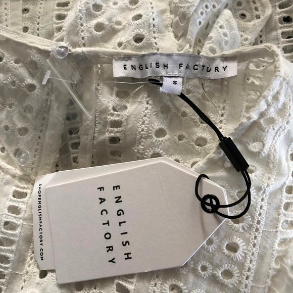 NWT English Factory eyelet lace ruffled statement sleeve blouse - Picture 7 of 7